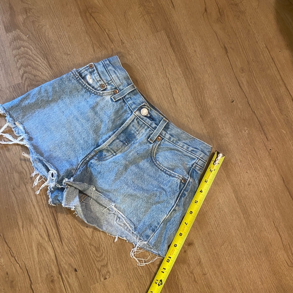 Levi's Light Blue Distressed Jean Shorts - Picture 6 of 15